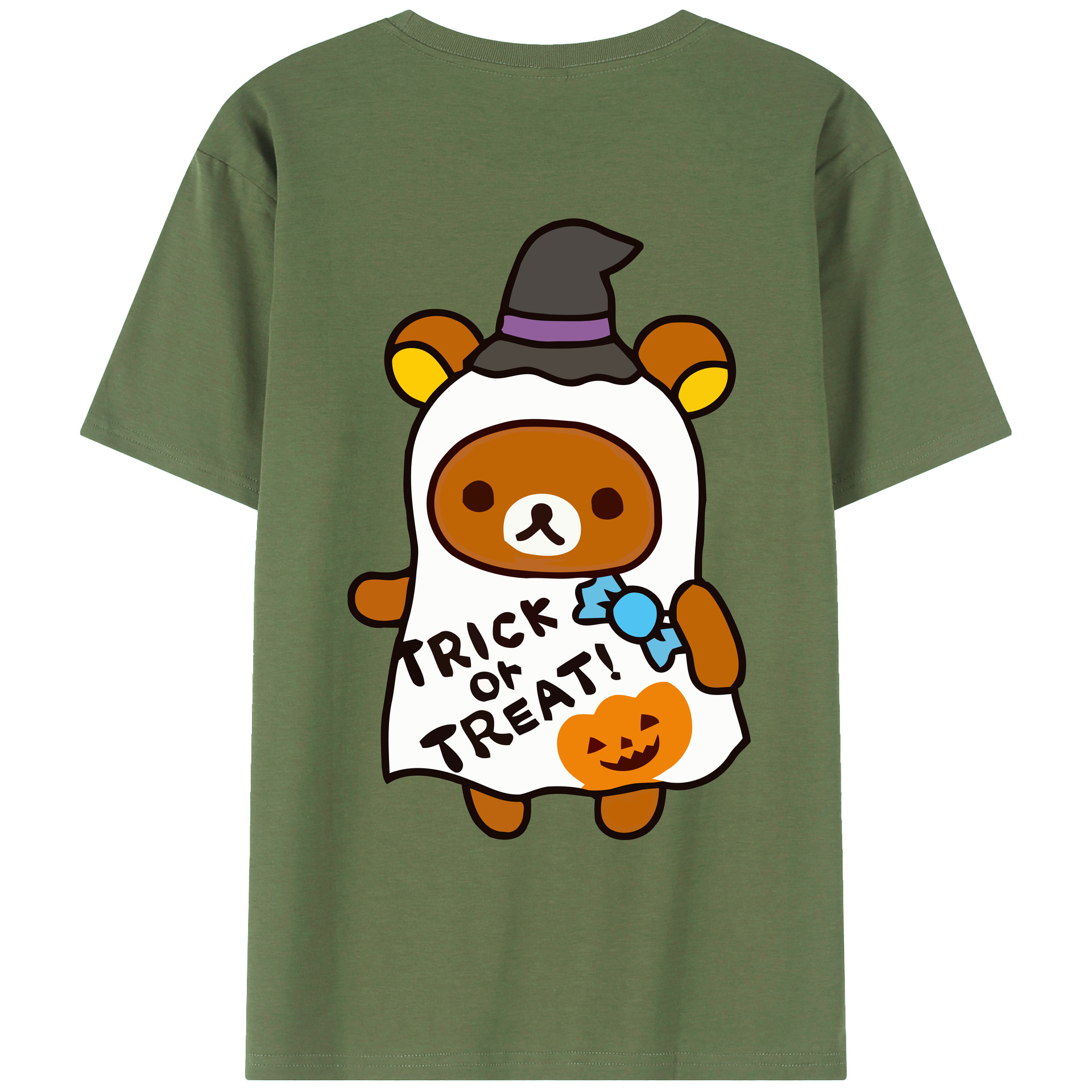 （画像用） リラックマ リラックマ キイロイトリ Rilakkuma Korilakkuma Kiiroitori 綿100％ メンズ半袖Tシャツ（バックプリント） 通気性